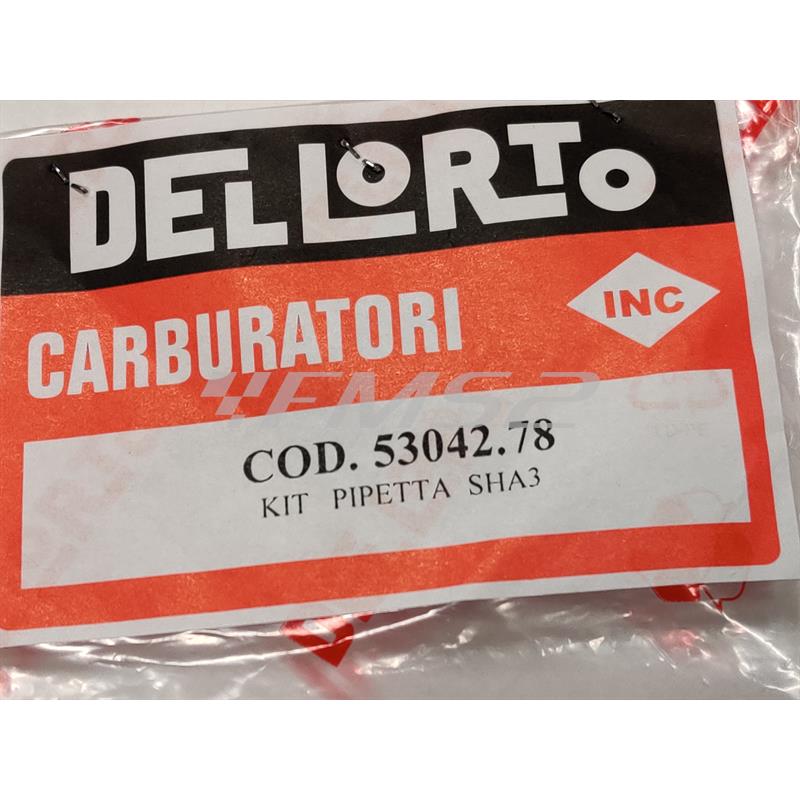 Kit pipetta dritta piana con filtro guarnizioni e vite fissaggio originali dell'orto per carburatore SHA 12-10, 12-12 e 13-13 per ciclomotori Piaggio Ciao, ricambio 530420078