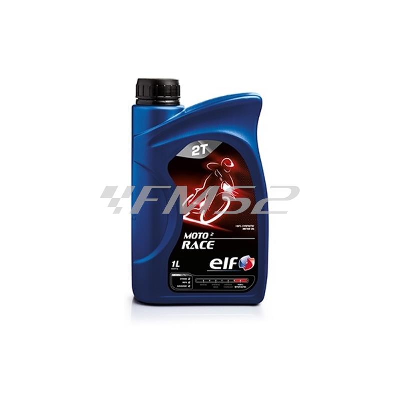 Olio miscela 2 tempi (Elf) moto 2 race sintetico 100% racing, confezione da 1 litro, ricambio 002847