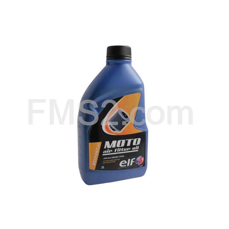 Olio per impregnare il filtro d'aria spugnoso (moto air filter oil ELF), flacone da 1 litro, ricambio 002852