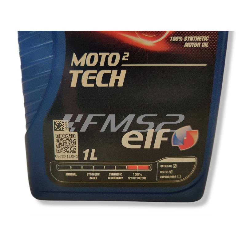 Olio miscela Elf moto 2 tech 100% sintetico, ricambio 187343