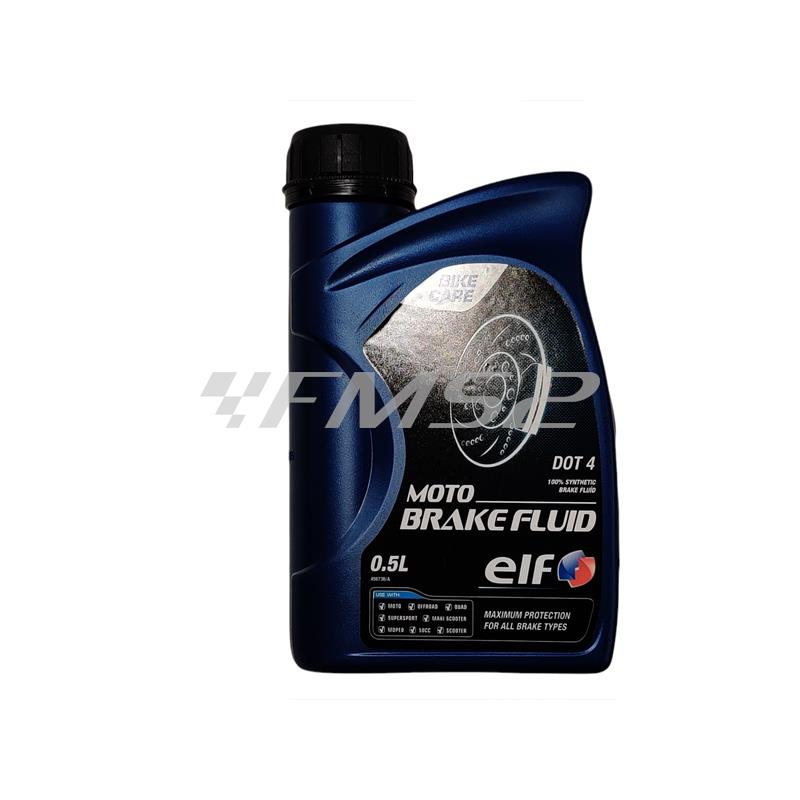 Olio freni idraulici Elf brake fluid dot 4 da 500ml, ricambio 194978