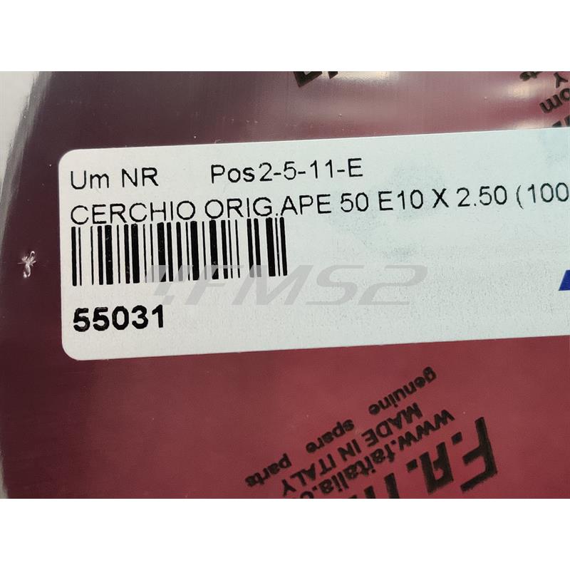 Cerchio orig.ape 50 e10 x 2.50 (100/80), ricambio 55031