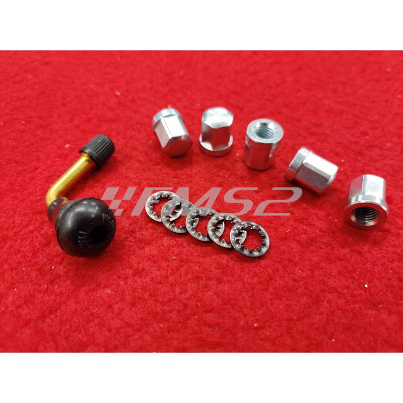 Kit dadi cerchio tubeless + valvola, ricambio 5612