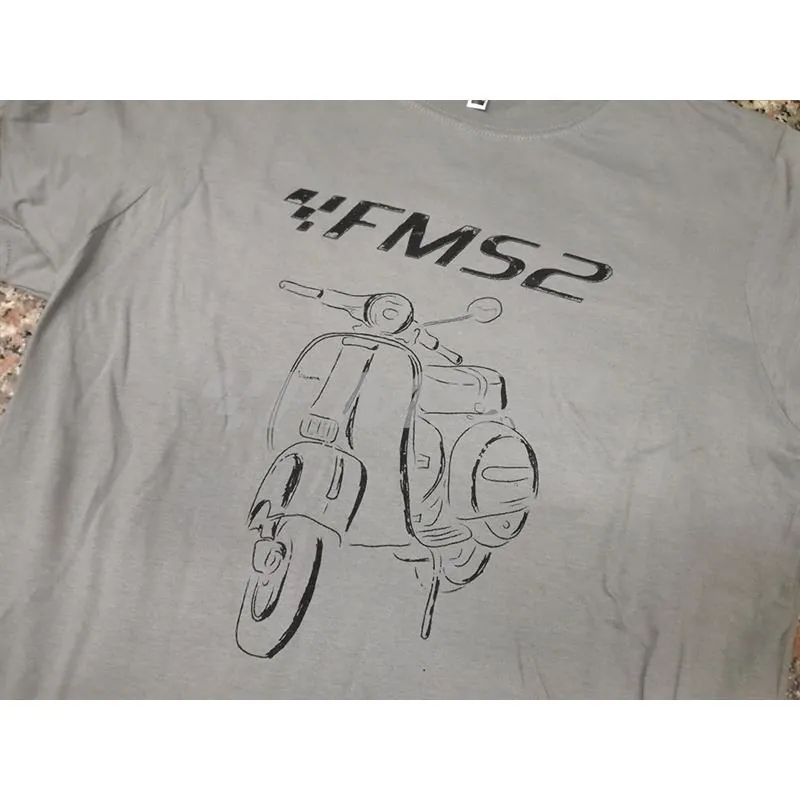 T-shirt FMS2 Vespa colore grigio chiaro taglia S, ricambio 010025039S