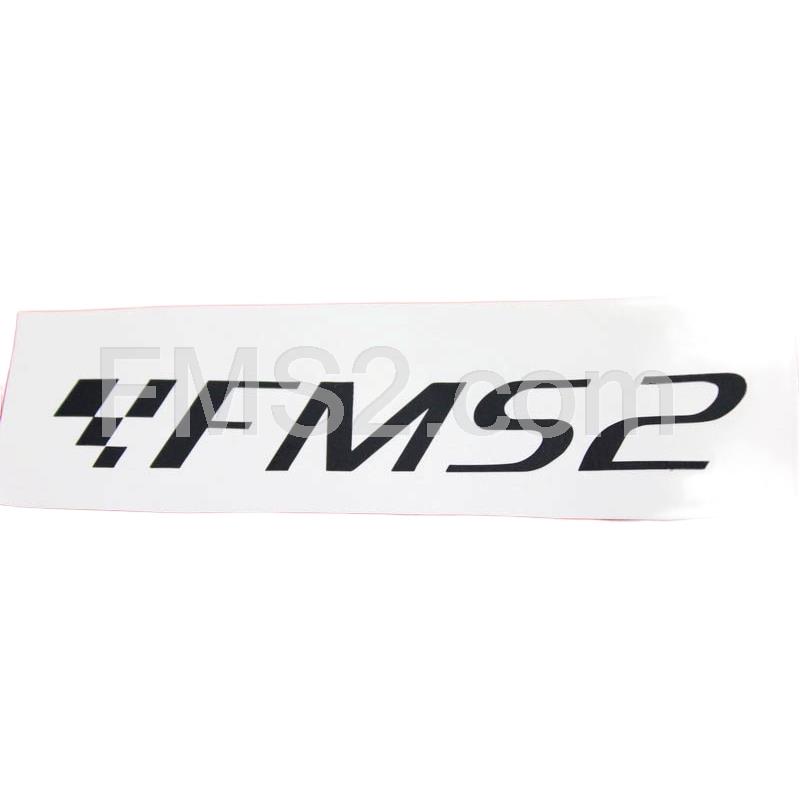Adesivo prespaziato logo fms2 con dimensione 10x1.8 di colore nero lucido, ricambio ADE001NERO