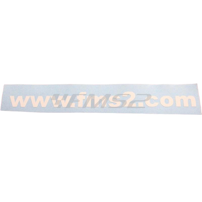 Adesivo prespaziato con logo wwwfms2  con dimensioni 20x3 e colore bianco lucido, ricambio ADE004BIANCO