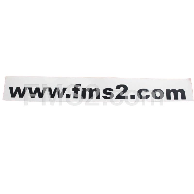 Adesivo prespaziato con logo wwwfms2  con dimensioni 20x3 e colore nero lucido, ricambio ADE004NERO