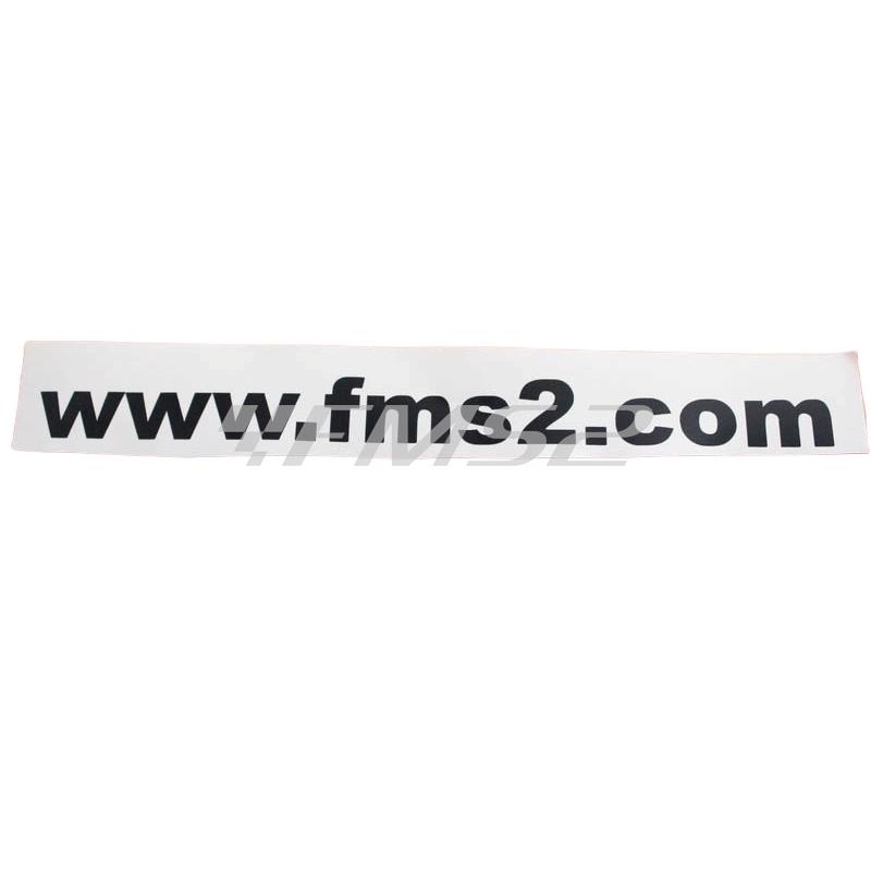 Adesivo prespaziato con logo wwwfms2  con dimensioni 20x3 e colore nero lucido, ricambio ADE004NERO