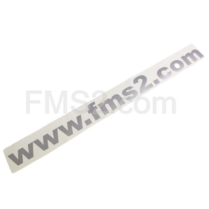 Adesivo prespaziato logo wwwfms2  con dimensioni 40x4 e colore argento metallizzato, ricambio ADE005ARGENTO