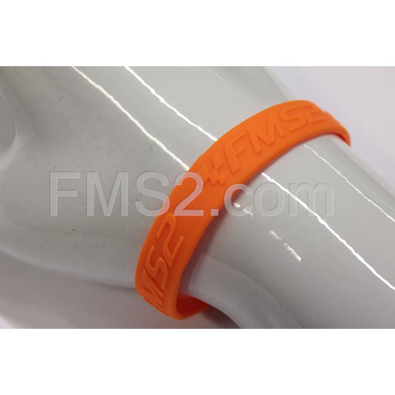 Braccialetto in silicone di colore arancione con logo FMS2 in rilievo, ricambio BRACCIALEARANCI