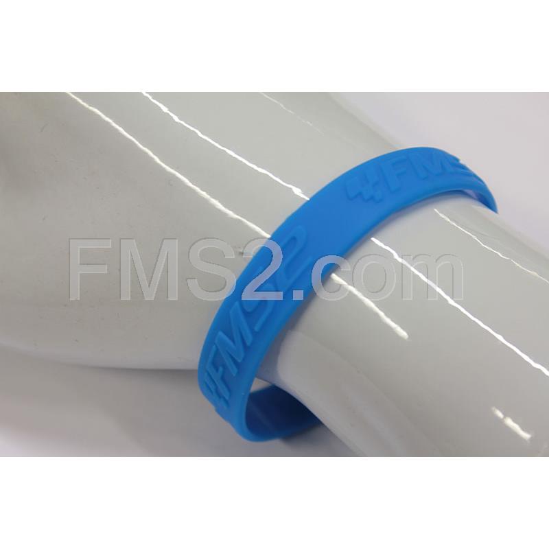 Braccialetto in silicone di colore azzurro con logo FMS2 in rilievo, ricambio BRACCIALEAZZURR