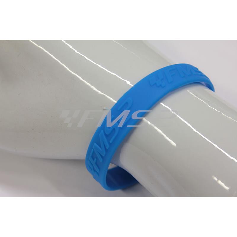 Braccialetto in silicone di colore azzurro con logo FMS2 in rilievo, ricambio BRACCIALEAZZURR