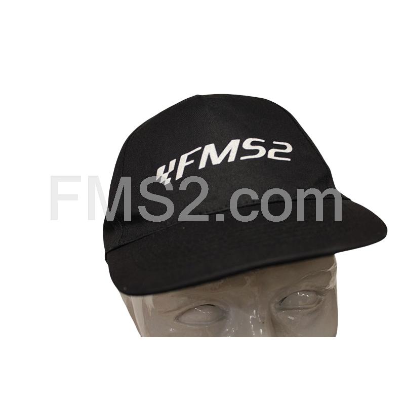 Cappellino modello battage golf in cotone di colore nero con logo FMS2 stampato bianco, ricambio CAP001NERO