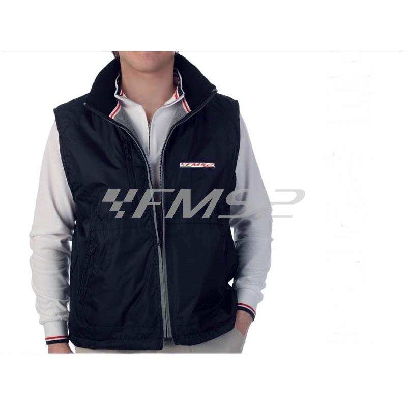 Gilet modello speed nero con logo fms2 ricamato taglia M, ricambio GILETNEROM