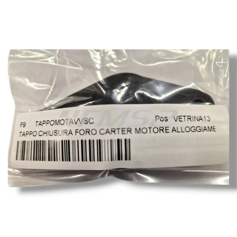 Tappo in plastica 3D per chiusura foro carter motore alloggiamento motorino avviamento scooter Minarelli con or e viti fissaggio, ricambio TAPPOMOTAVVSC