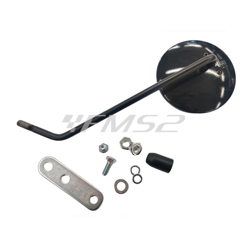 Retr. dx vespa -calotta carbon/asta nera, ricambio 1026CA