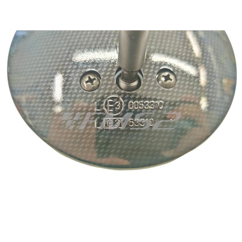 Retr. dx vespa -calotta carbon/asta nera, ricambio 1026CA
