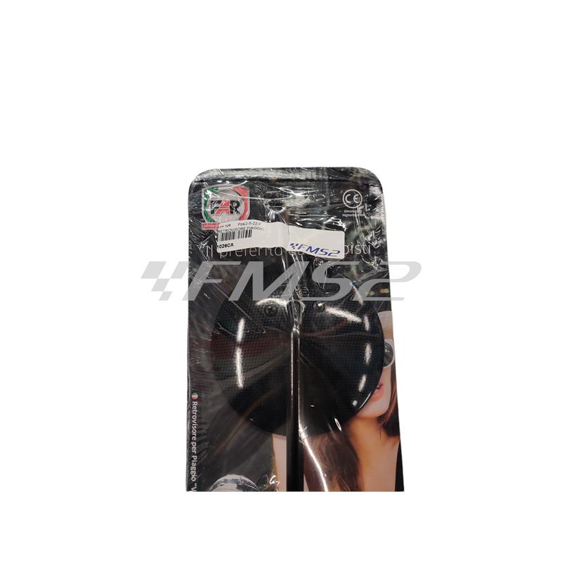 Retr. dx vespa -calotta carbon/asta nera, ricambio 1026CA