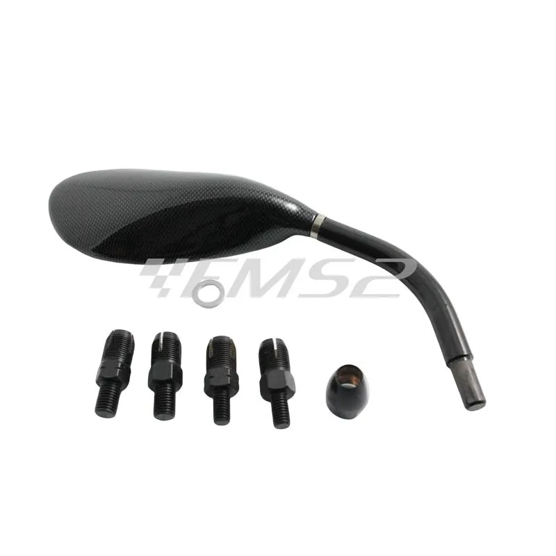 Specchietto retrovisore carbon destro completo di attacchi (FAR), ricambio 1626