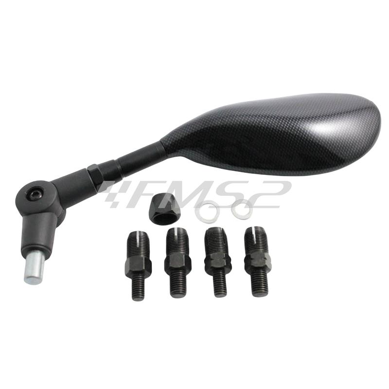 Specchietto retrovisore sinistro carbon completo di attacchi (FAR), ricambio 5779