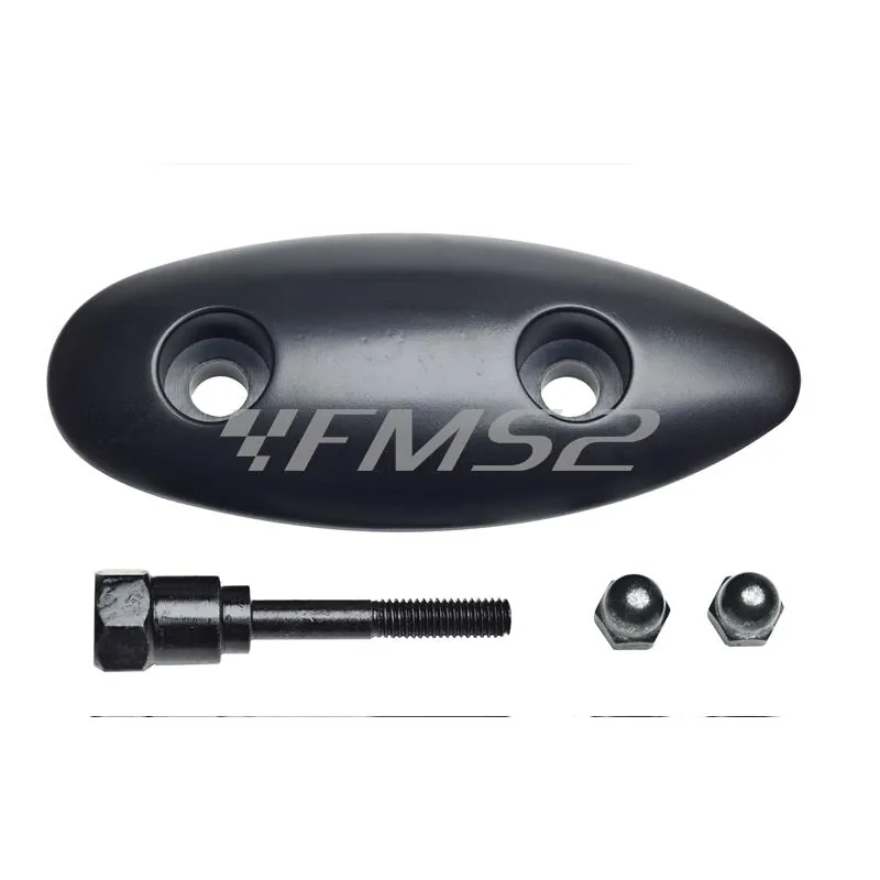 Kit montaggio specchietto retrovisore al manubrio destro o sinistro con filetto M8 completo di coperchio copri foro in plastica nera per maxiscooter Yamaha T-MAX 500 prodotti fino al 2008 (FAR), ricambio G18BB5399