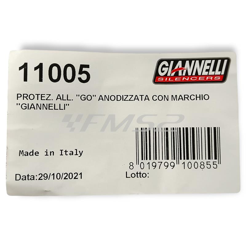 Protezione in alluminio per marmitta giannelli GO anodizzata con marchio, ricambio 11005