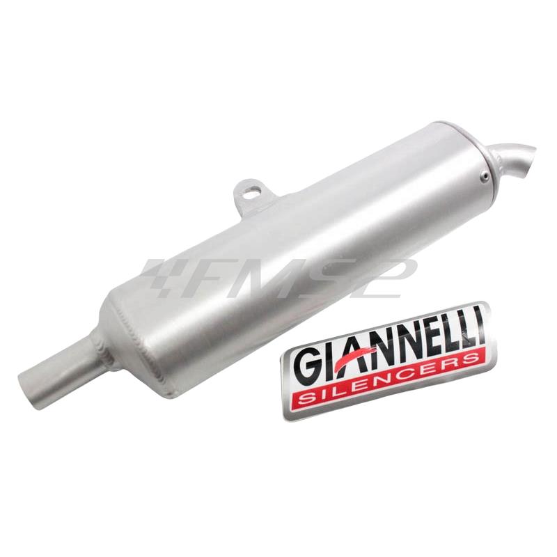 Silenziatore Giannelli universale con forma ovale con lunghezza da 240 mm e attacco tubo innesto diametro 20 mm, ricambio 14011