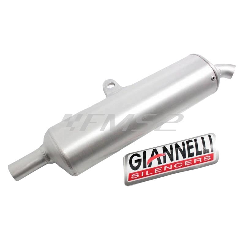 Silenziatore Giannelli universale con forma ovale con lunghezza da 240 mm e attacco tubo innesto diametro 22 mm, ricambio 14012