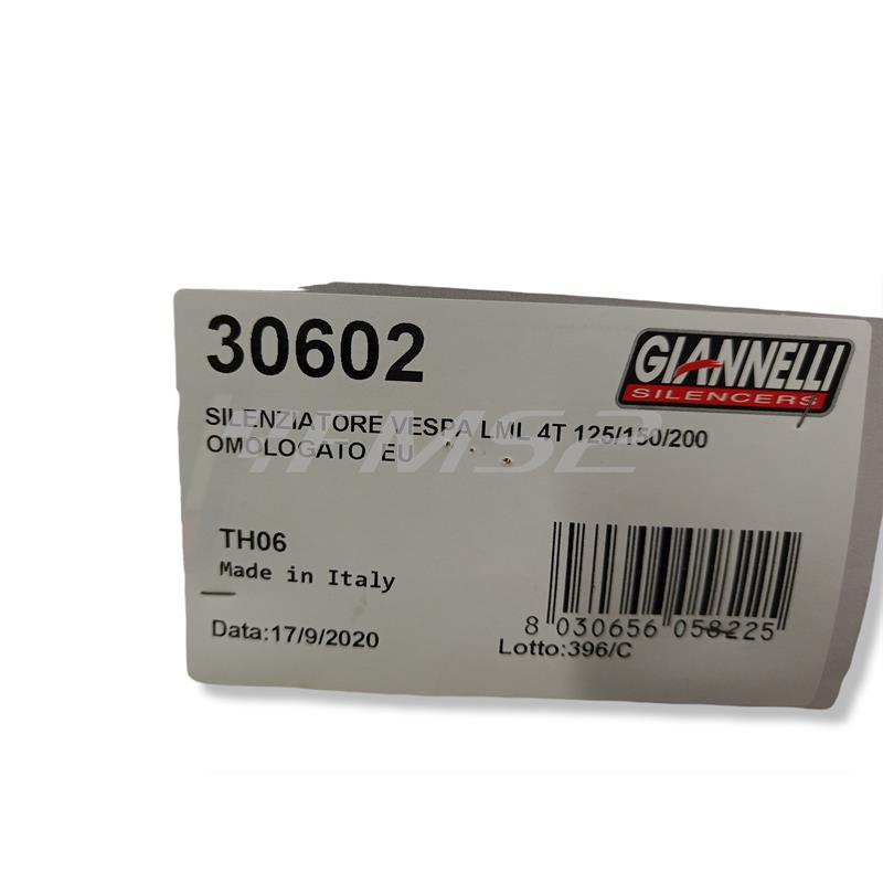 Silenziatore gianneli per vespa lml 4t 125/150/200 omologato, ricambio 30602