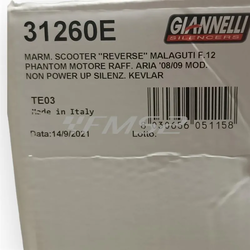 Marmitta reverse Malaguti F12r non power up (Giannelli), ricambio 31260E