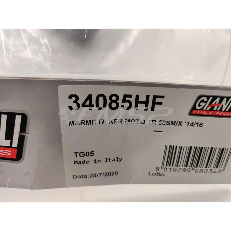 34085HF Marmitta espansione Giannelli per enduro e motard KSR moto TR 50 SM e SX prodotti dal 2014 al 2016 con type D01