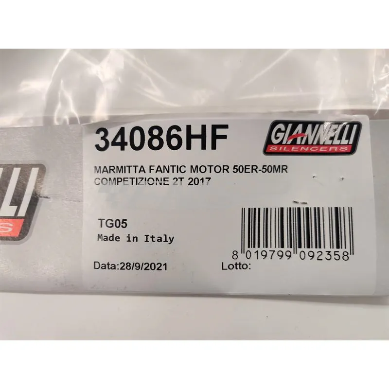 Marmitta enduro/cross 2T 2 Tempi Fantic Motor 50ER - 50MR Competizione, codice 34086HF