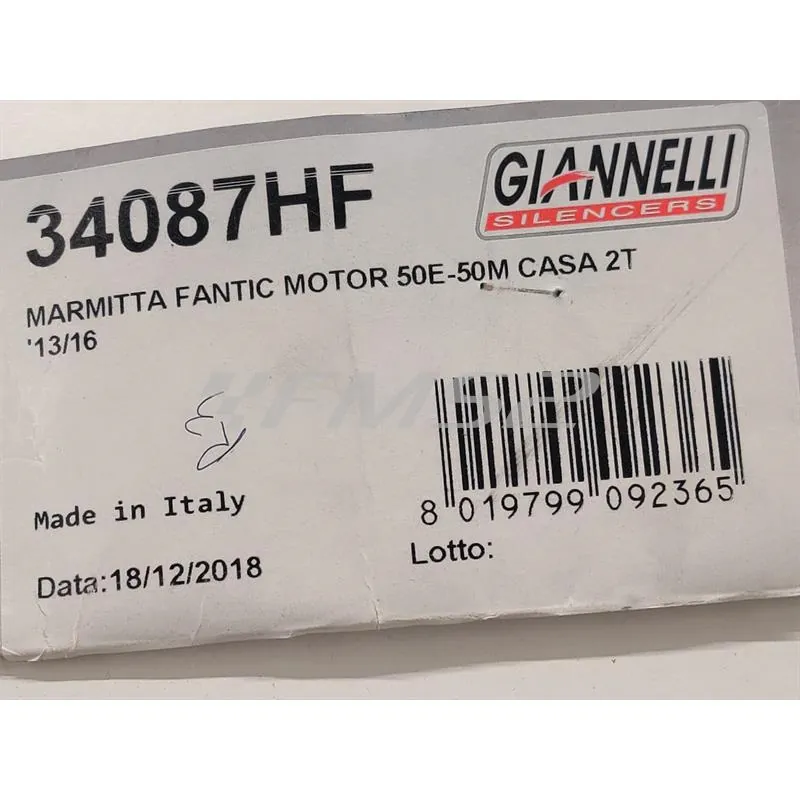 Marmitta enduro/cross 2T 2 Tempi Fantic Motor 50M - 50Casa 2T, codice 34087HF