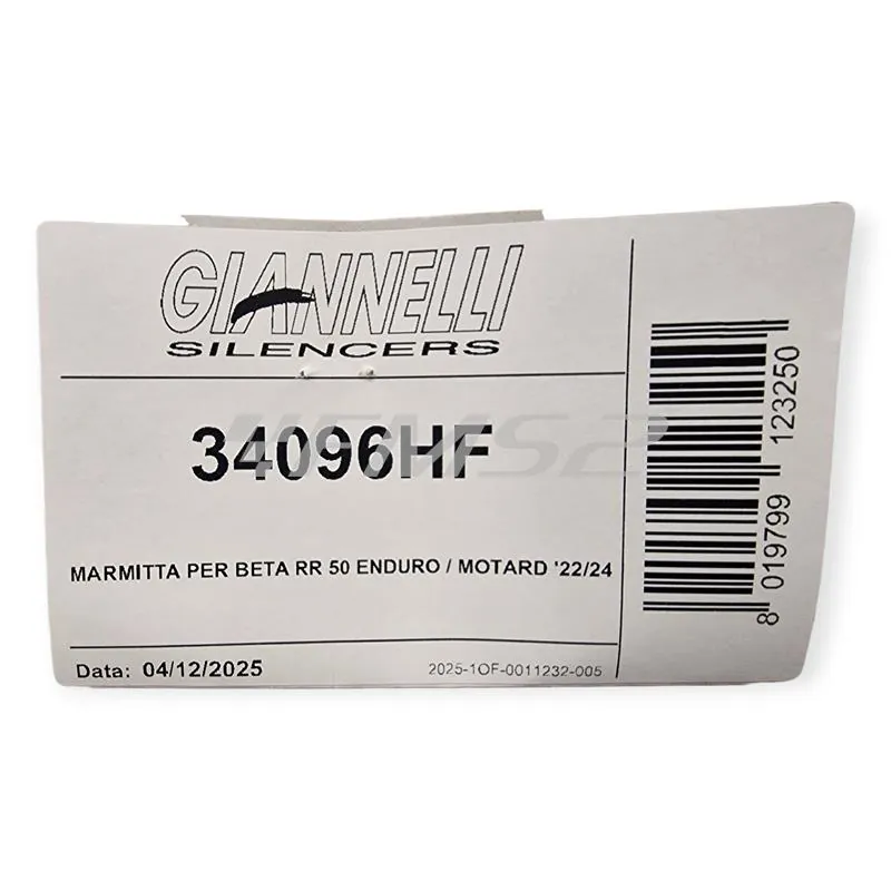 34096HF Marmitta Giannelli per BETA ENDURO/MOTARD RR 50cc prodotti dal 2022 in poi (type C5) con Ø innesto 24mm