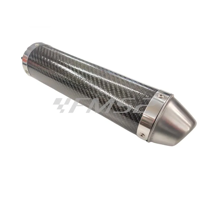 Silenziatore cilindro carbonio diam.70mm ksr moto tr50sm, ricambio 34696HF