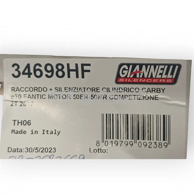 Silenziatore carbonio enduro/cross 2T 2 Tempi Fantic Motor 50ER - 50MR Competizione, codice 34698HF