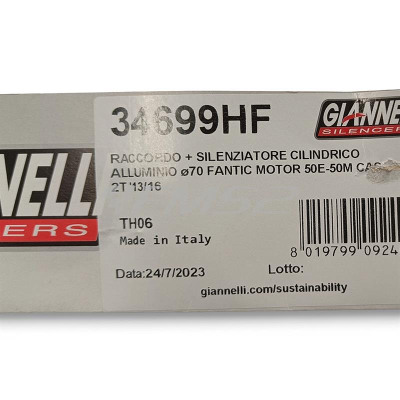 Silenziatore alluminio enduro/cross 2T 2 Tempi Fantic Motor 50M - 50Casa 2T, codice 34699HF