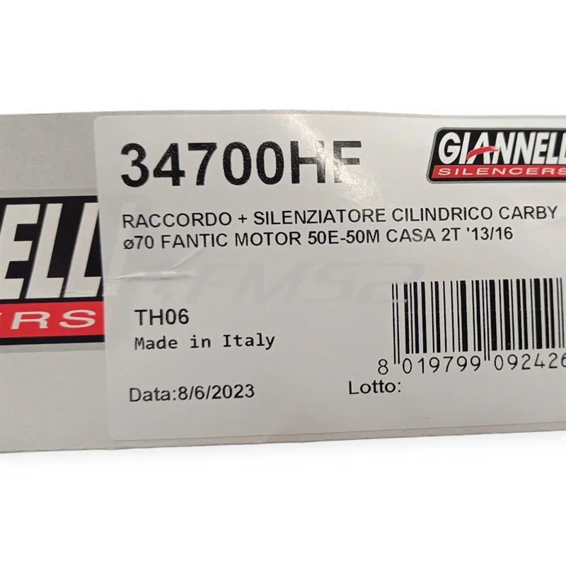 Silenziatore carbonio enduro/cross 2T 2 Tempi Fantic Motor 50M - 50Casa 2T, codice 34700HF
