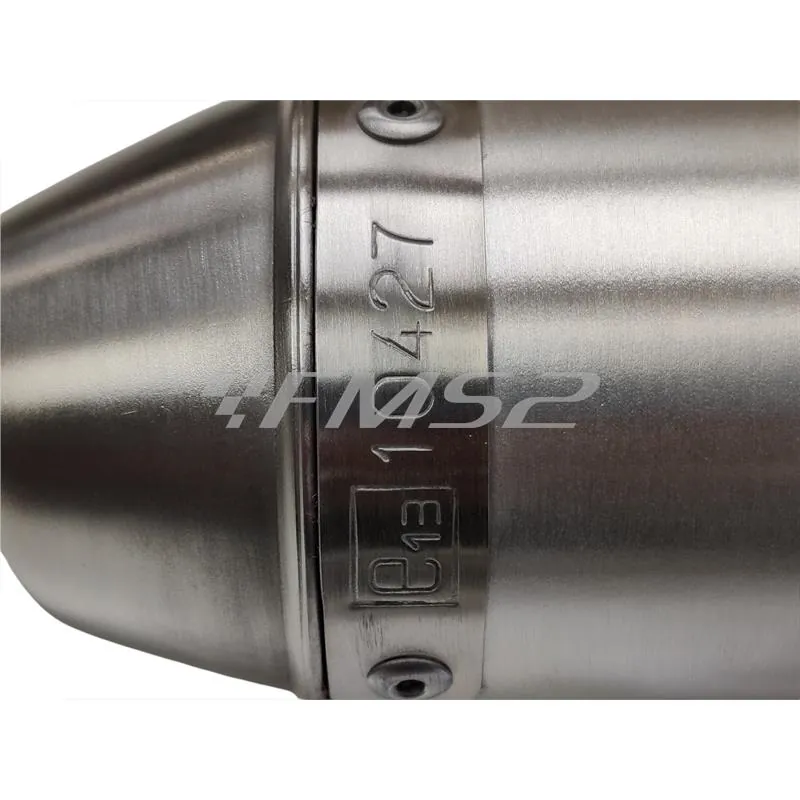 34701HF Silenziatore cilindrico Giannelli in alluminio completo di raccordo e bulloneria per ciclomotore Beta RR 50 modello enduro e motard prodotti dal 2017 in poi e con type C3