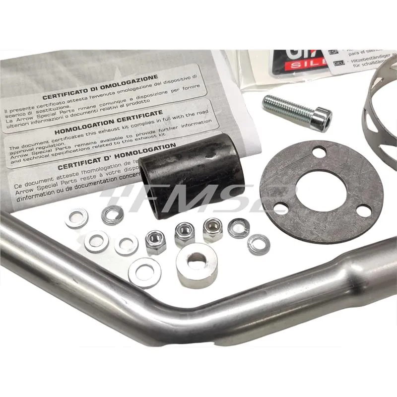 34701HF Silenziatore cilindrico Giannelli in alluminio completo di raccordo e bulloneria per ciclomotore Beta RR 50 modello enduro e motard prodotti dal 2017 in poi e con type C3