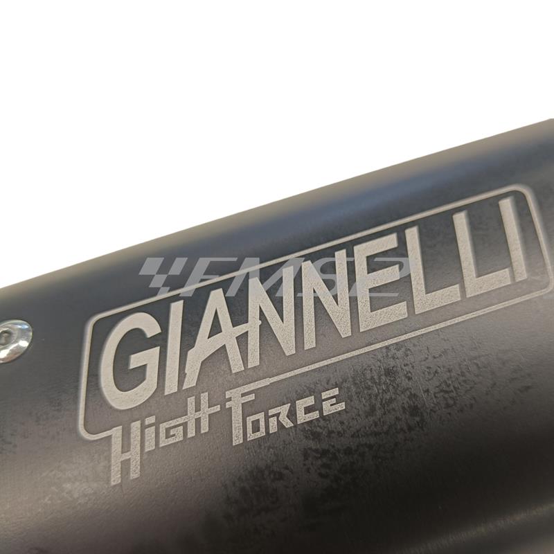 Silenziatore omologato Giannelli con forma ovale in alluminio nero per Valenti Racing RME, SM, S01 50cc prodotti dal 2015 fino al 2020, codice 34707HF