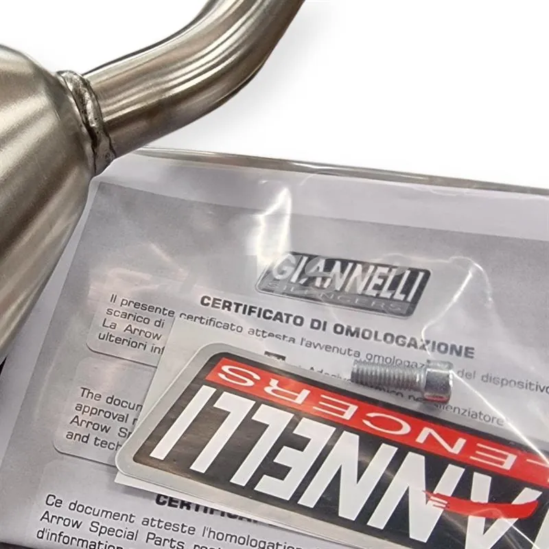 34710HS Silenziatore Giannelli Sonic 34710HS per BETA ENDURO/MOTARD RR 50cc prodotti dal 2021 fino al 2022 (type C5) con Ø innesto 22mm omologato in alluminio anodizzato argento