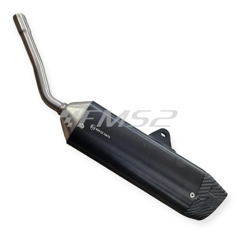 Silenziatore Giannelli Sonic 34711HS per BETA ENDURO/MOTARD RR 50cc prodotti dal 2021 fino al 2022 (type C5) con Ø innesto 22mm omologato in alluminio anodizzato nero