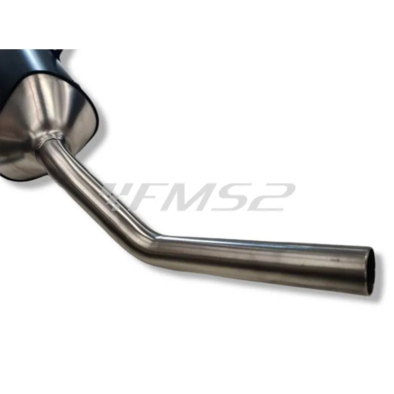 Silenziatore omologato sonic in alluminio anodizzato nero con fondello in carbonio da abbinare alla pancia originale oppure alla Giannelli 34093HF per Fantic Motor euro 5 prodotti dal 2021 in poi, ricambio 34713HS