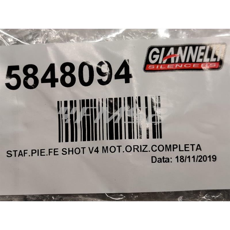 Staffa supporto marmitta Giannelli modello Shot V4 per scooter con motore  Minarelli orizzontale con raffreddamento ad aria e liquido, ricambio 5848094