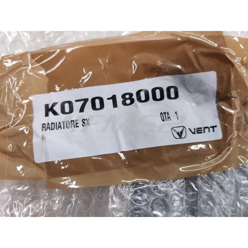 Radiatore sinistro HM Vent in alluminio di colore argento per modifica aggiunta secondo radiatore sui ciclomotori HM cre 50 tutte le versioni, ricambio K07018000