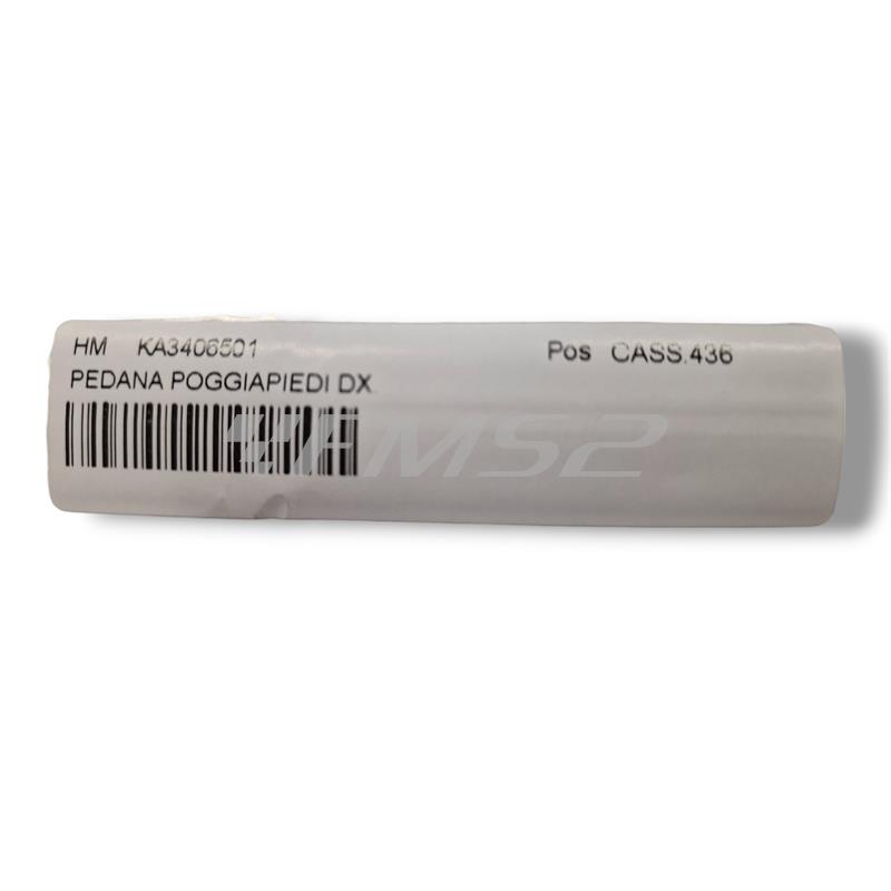 Pedana poggiapiedi destra HM-Vent in acciaio trattato per utilizzo sui CRE, Baja, Derapage, Crm, RR, CRM, 50 e 125 cc 2 e 4 tempi prodotti dal 2006 in poi, ricambio KA3406501