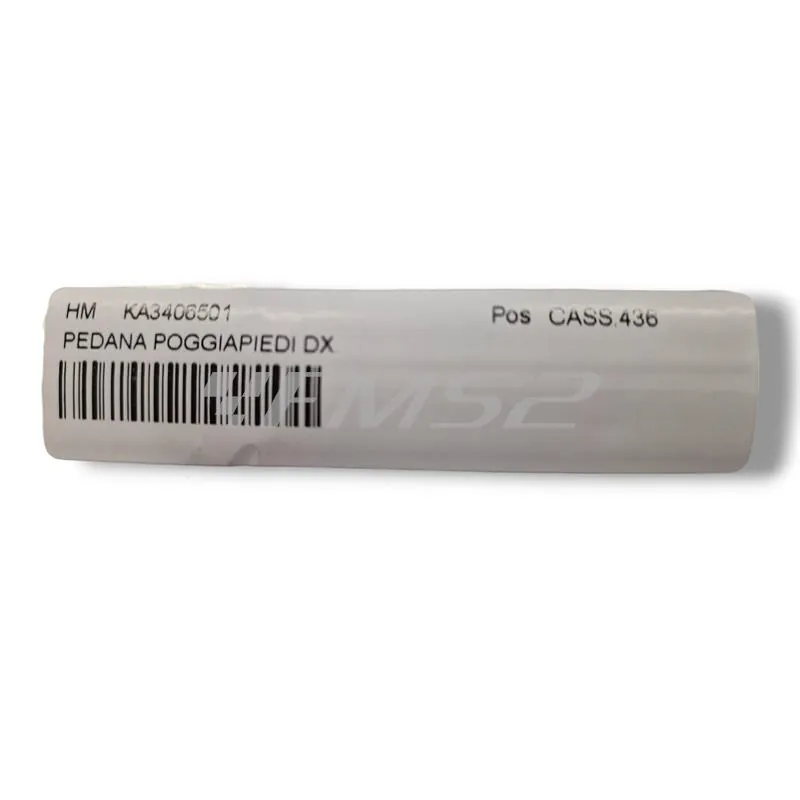 Pedana poggiapiedi destra HM-Vent in acciaio trattato per utilizzo sui CRE, Baja, Derapage, Crm, RR, CRM, 50 e 125 cc 2 e 4 tempi prodotti dal 2006 in poi, ricambio KA3406501