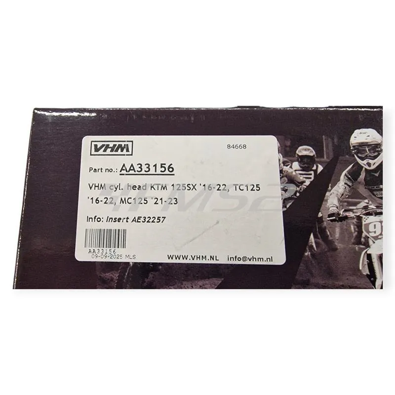 AA33156 Testa VHM AA33156 senza inserto specifica per KTM XC-W 125 2017-2019 e SX 125 2016-2022, Husqvarna TC 125 2016-2022 e TX 125 2017-2019, Gas Gas MC 125 2021-2023