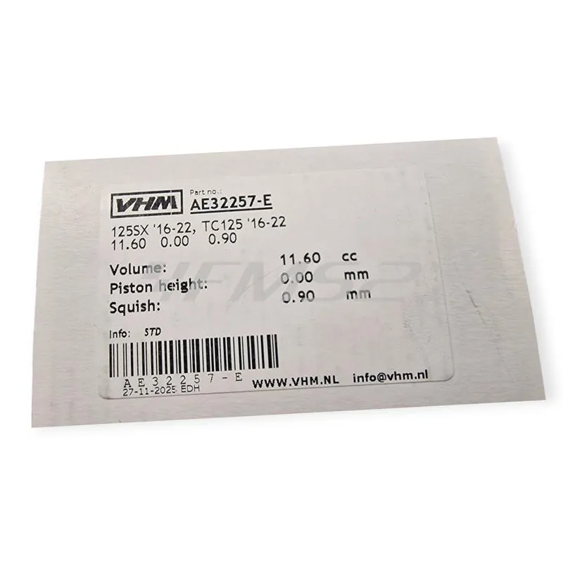 AE32257-E Inserto per testa VHM AE32257-E da 11,60cc per KTM XC-W 125 2017-2019 e SX 125 2016-2022, Husqvarna TC 125 2016-2022 e TX 125 2017-2019, Gas Gas MC 125 2021-2023